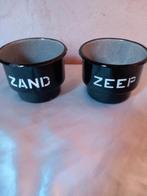 Zwart emaille zand en zeepbakje, Antiek en Kunst, Antiek | Emaille, Ophalen of Verzenden