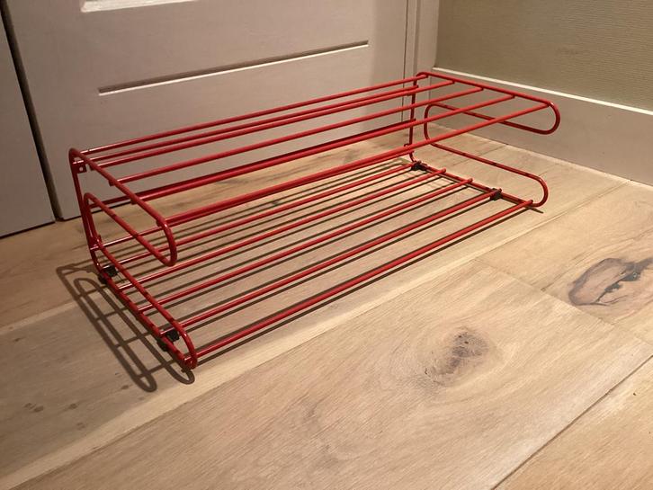 Vintage IKEA Fran schoenenrek wandrek rood metaaldraad, Huis en Inrichting, Kasten | Schoenenrekken, Zo goed als nieuw, Ophalen of Verzenden