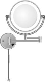 Wiesbaden wandscheerspiegel make up spiegel chrome LED, Minder dan 50 cm, Rond, Nieuw, Ophalen of Verzenden