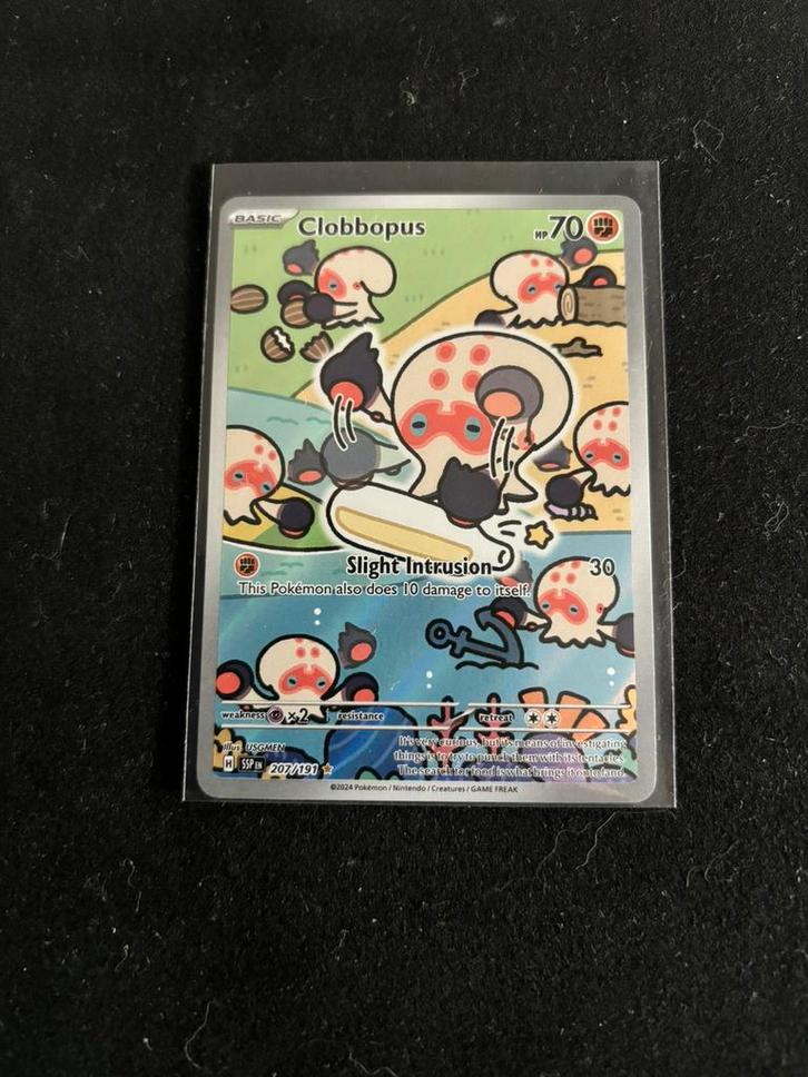 Clobbopus - Surging sparks Pokemon kaart, Hobby en Vrije tijd, Verzamelkaartspellen | Pokémon, Zo goed als nieuw, Ophalen