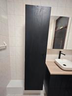 Zwarte hoge Badkamerkast, Huis en Inrichting, Badkamer | Badkamermeubels, Ophalen, (Half)hoge kast, Minder dan 50 cm, Zo goed als nieuw