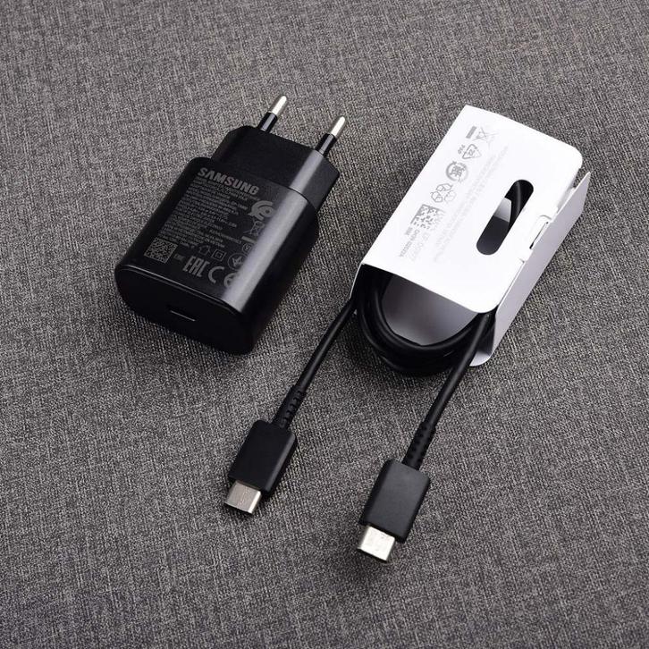 NIEUW! Originele Samsung 25 Watt snel lader - USB-C - Zwart, Telecommunicatie, Mobiele telefoons | Telefoon-opladers, Nieuw, Samsung