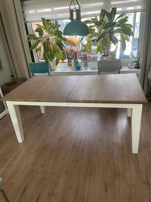 Uitschuifbare massief eiken eettafel 180x100cm, Huis en Inrichting, Tafels | Eettafels, Zo goed als nieuw, 200 cm of meer, Vijf personen of meer