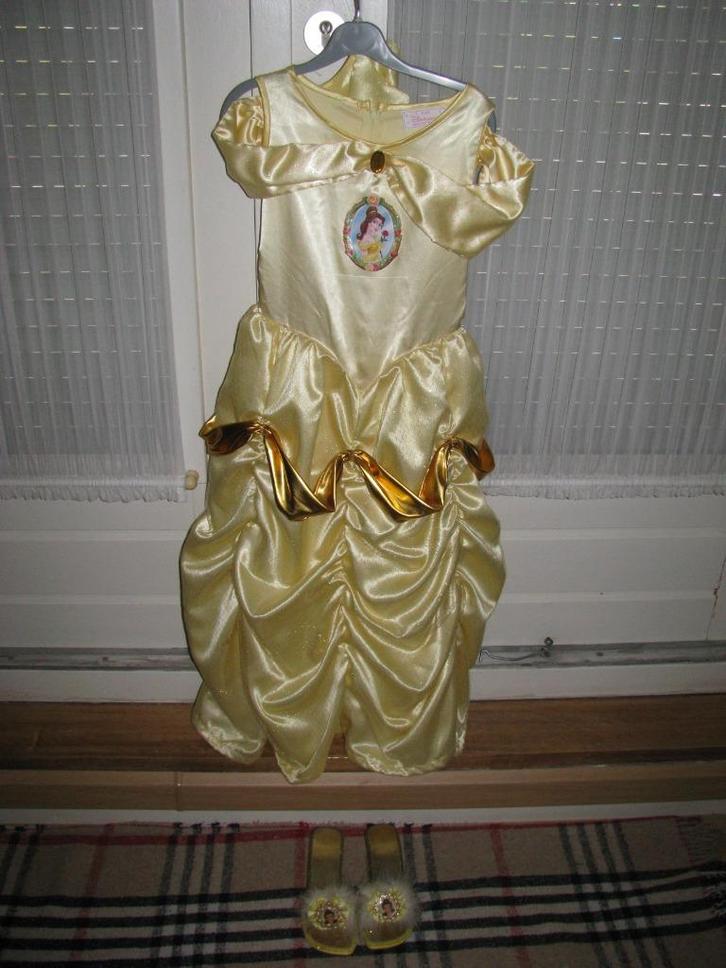 Belle jurk uit Disneyland Parijs met muiltjes, Kinderen en Baby's, Carnavalskleding en Verkleedspullen, Zo goed als nieuw, Meisje