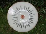 Plafondlamp schaal model met ster en gouden bies, teak scha, Huis en Inrichting, Lampen | Hanglampen, Ophalen, Gebruikt, Glas