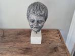 Bronzen Buste van Jongen op Marmeren Sokkel, Antiek en Kunst, Ophalen of Verzenden
