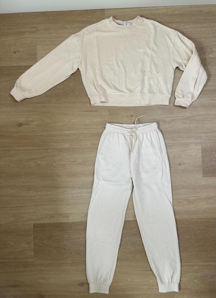 Z.g.a.n. Lichtgeel joggingpak, sweatpants + trui, H&M, XS S, Kleding | Dames, Huispakken, Zo goed als nieuw, Maat 34 (XS) of kleiner