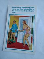 VROUW KOMT BADKAMER IN EN ZIET HALF AANGEKLEDE MAN, Ophalen of Verzenden, Voor 1920, Overige thema's