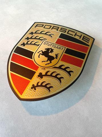 Porsche logo embleem, aluminium, reclamebord, 40cm hoog