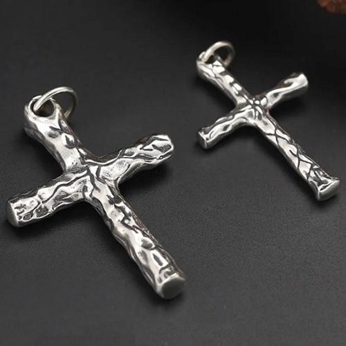 Massief kruis in 2 afmetingen - 925 zilver, Sieraden, Tassen en Uiterlijk, Kettinghangers, Nieuw, Zilver, Zilver, Kruis of Symbool