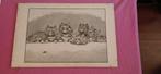 Vintage L. Wain Katten Prent € 50,00, Antiek en Kunst, Ophalen