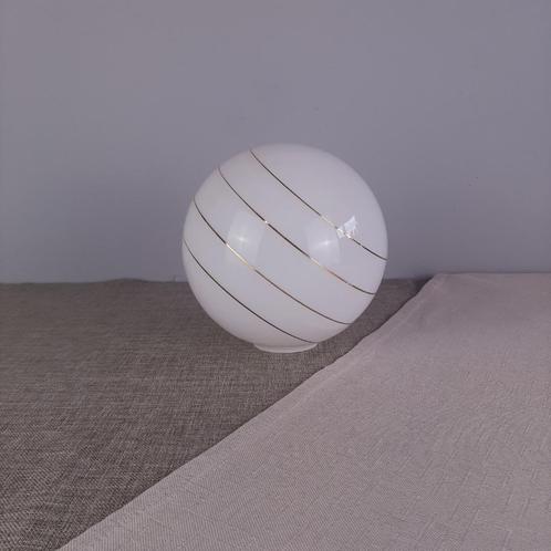 Hollywood Regency lampenkap bol, Huis en Inrichting, Lampen | Lampenkappen, Gebruikt, Minder dan 25 cm, Rond, Wit, Overige kleuren