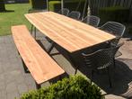 Tuintafel tuinset tuinbank tien twaalf personen onderstel, Ophalen of Verzenden, Nieuw, Hout, Bank
