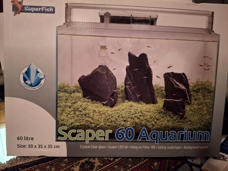 60 liter Scaper Aquarium, Dieren en Toebehoren, Vissen | Aquaria en Toebehoren, Nieuw, Leeg aquarium, Ophalen