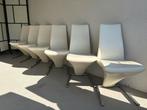 6 Rolf Benz 7800 stoelen, Gebruikt, Wit, Leer, Ophalen of Verzenden