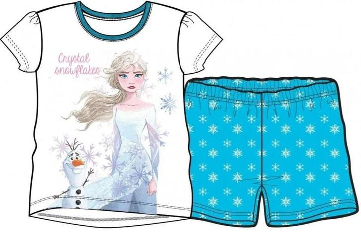 Disney Frozen Shortama Wit/Blauw - Maat 116 - 128, Kinderen en Baby's, Kinderkleding | Maat 128, Nieuw, Meisje, Nacht- of Onderkleding