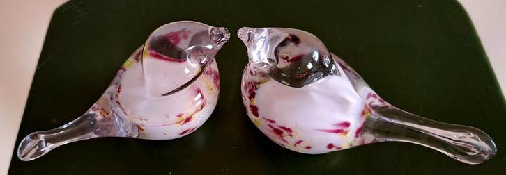 Twee mondgeblazen vogels, Antiek en Kunst, Antiek | Glas en Kristal, Ophalen of Verzenden