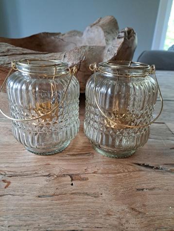 Waxinelichthouders Glas met Goudkleur beschikbaar voor biedingen