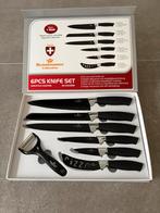 Messenset 7 stuks zwart non stick NIEUW, Ophalen of Verzenden, Nieuw, Rvs of Chroom