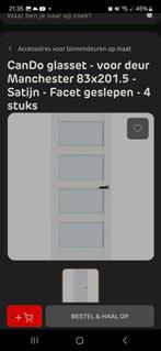 Cando GLAS SET Satijn Facet Manchester 83x201,5, Ophalen, 80 tot 100 cm, Binnendeur, Nieuw