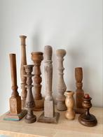Houten kandelaars kaarsenkandelaars woonaccessoires, Ophalen of Verzenden, Zo goed als nieuw, Hout, Minder dan 25 cm