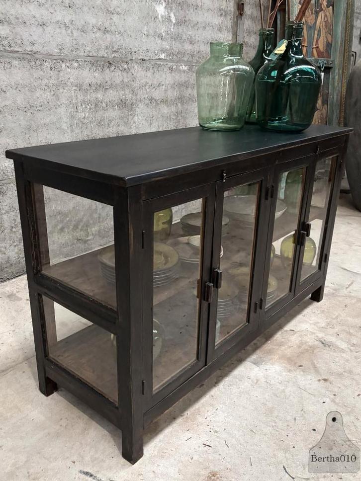 Antiek keukeneiland met glas, vitrine, dressoir, Huis en Inrichting, Keuken | Keukenelementen, Zo goed als nieuw, Minder dan 100 cm