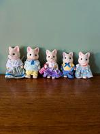 Sylvanian poezenfamilie - Set van 5, Ophalen of Verzenden, Gebruikt, Overige typen