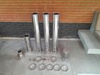 Te koop RVS Kachelbuis pelletkachel dubbelwandig 130/80, Huis en Inrichting, Kachels, Ophalen, Zo goed als nieuw, Pelletkachel