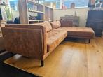 Hoekbank - Cognac - Microvezel, 125 cm of meer, 125 cm of meer, Zo goed als nieuw, Info@homefriesland.nl