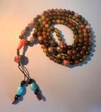 Mala ketting groene en rode jade, Nepal, Ophalen of Verzenden, Nieuw, Groen, Steen of Mineraal