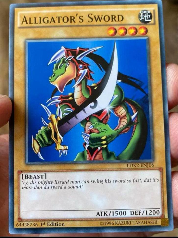 Yu-Gi-Oh! Alligator’s Sword LDK2 1st Edition !, Hobby en Vrije tijd, Verzamelkaartspellen | Yu-gi-Oh!, Zo goed als nieuw, Losse kaart