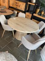 Schitterende ronde houten eethoek – inclusief 4 stoelen!, 100 tot 150 cm, Rond, Nieuw, Ophalen of Verzenden