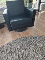 Lederen Draaifauteuil, Huis en Inrichting, Ophalen, Zwart, Kubusvorm, Leer