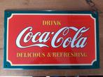 Drink coca cola emaille bord delicious & refreshing, Antiek en Kunst, Antiek | Emaille, Ophalen of Verzenden