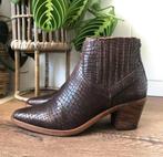 Shabbies Amsterdam Bruine enkellaarsjes met hak maat 37, Ophalen of Verzenden, Zo goed als nieuw, Bruin, Lage of Enkellaarzen