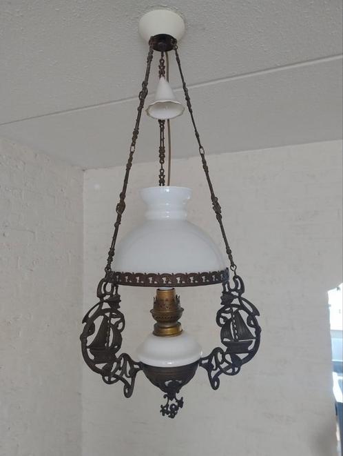 Antieke Hanglamp met Scheepsmotieven, Antiek en Kunst, Antiek | Lampen, Ophalen