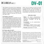 Dv1 autokaart de lorean dmc 12( 1982 ), Ophalen of Verzenden, Zo goed als nieuw, Auto's