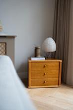 Set van vintage 2 houten nachtkastjes, Ophalen, Gebruikt, Minder dan 45 cm, Minder dan 55 cm