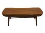 Vintage Salontafel Met Omkeerbaar Blad teak en formica, Huis en Inrichting, Gebruikt, 100 tot 150 cm, Vintage, 50 tot 100 cm