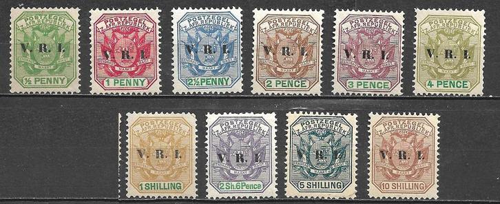 Transvaal 1900 Overdruk V.R.I. postfris t/m 10 Shilling, Postzegels en Munten, Postzegels | Afrika, Postfris, Zuid-Afrika, Verzenden