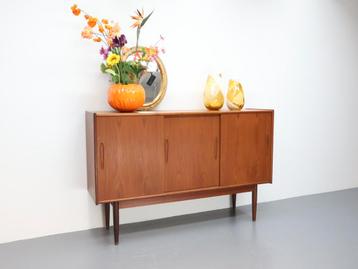 Vintage wandmeubel Denemarken teak schuifdeuren  beschikbaar voor biedingen