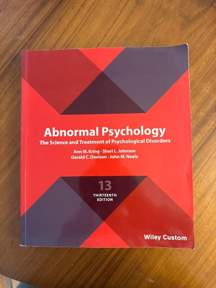 Abnormale Psychologie - Kring et al. (13e editie), Boeken, Studieboeken en Cursussen, Zo goed als nieuw, HBO, Alpha, Ophalen of Verzenden