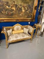 Goud bankje met kussens barok, Ophalen of Verzenden