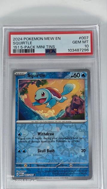 Squirtle #007 GEM mint PSA 10 Date error! beschikbaar voor biedingen