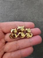 Goud en zilveren broche kat poes, Ophalen of Verzenden, Zo goed als nieuw, Goud