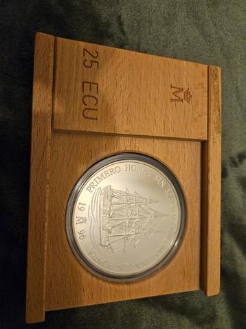 Echt Zilveren 168 gram  25 ECU Spaanse Munt 1996 beschikbaar voor biedingen