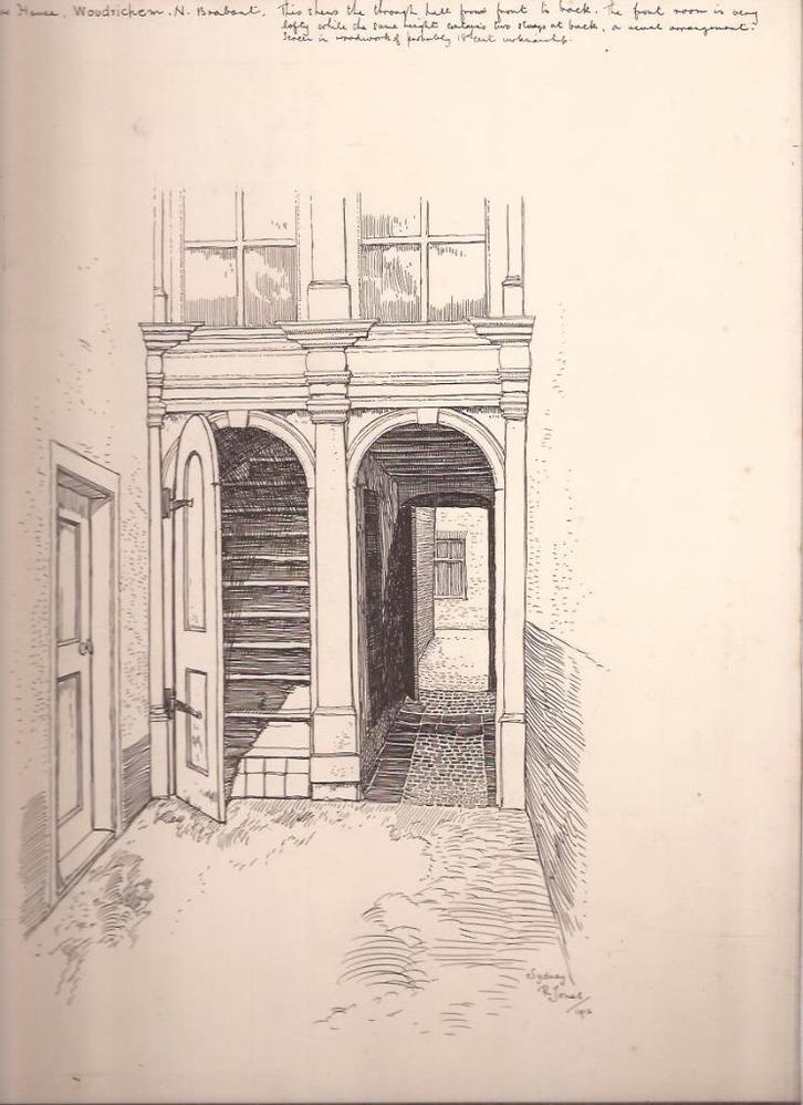 Woudrichem.Tekening o.inkt.1912 Sydney Jones.Salamander Hous, Antiek en Kunst, Kunst | Tekeningen en Foto's, Ophalen of Verzenden