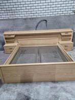 Een mooi en net 2 persoons bed, Ophalen, Gebruikt, 90 cm, Bruin