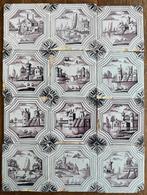 12 antieke tegels uit één baksel leuke voorstellingen, Ophalen of Verzenden