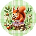 LF6475 ouwel eekhoorn 20x4,7cm eetbare cupcake rondjes vers, Ophalen of Verzenden, Nieuw, Cupcakes, Versiering